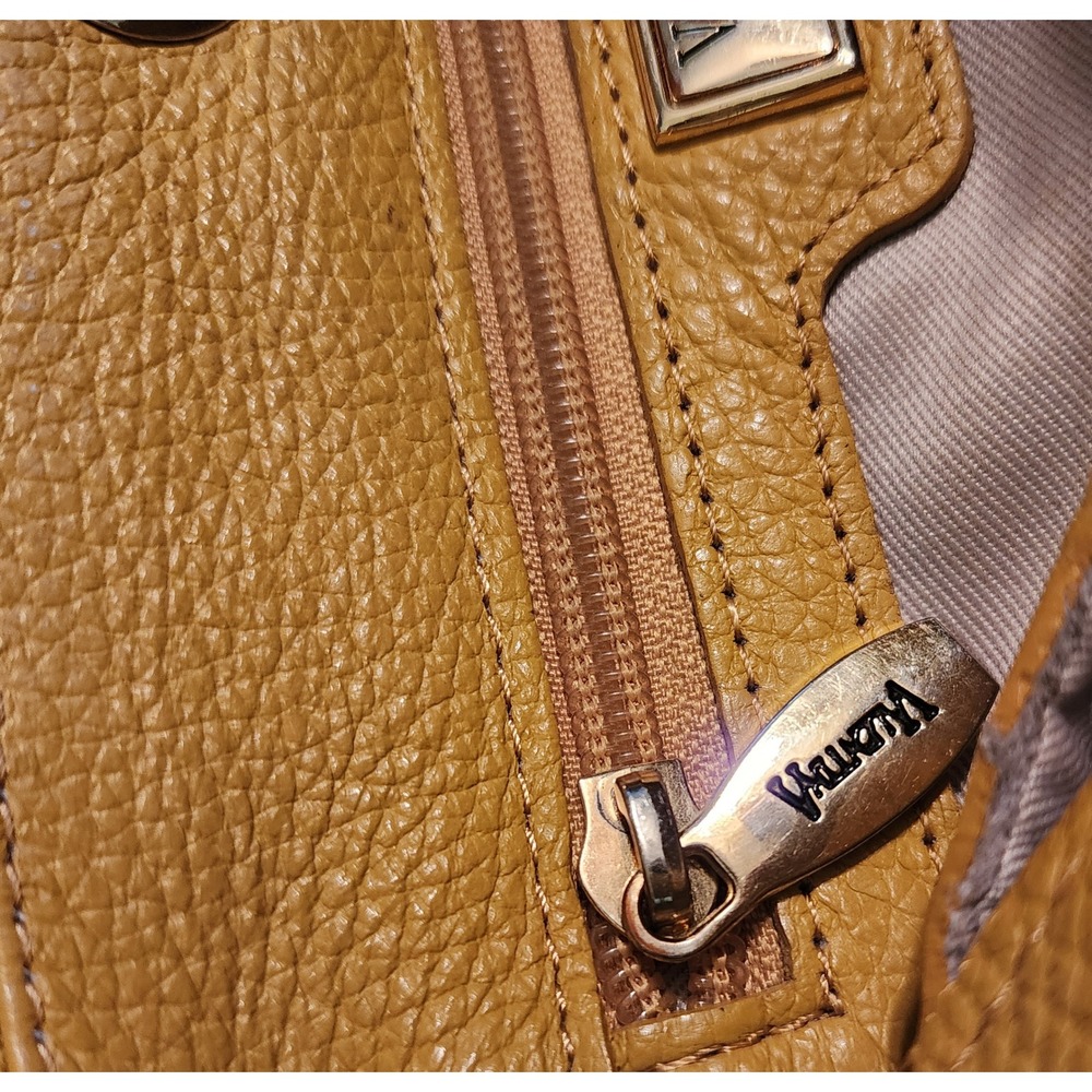 Valentina Leather Crossbody Bag Italian Designer Mustard Yellow Purse - Picture 4 of 9